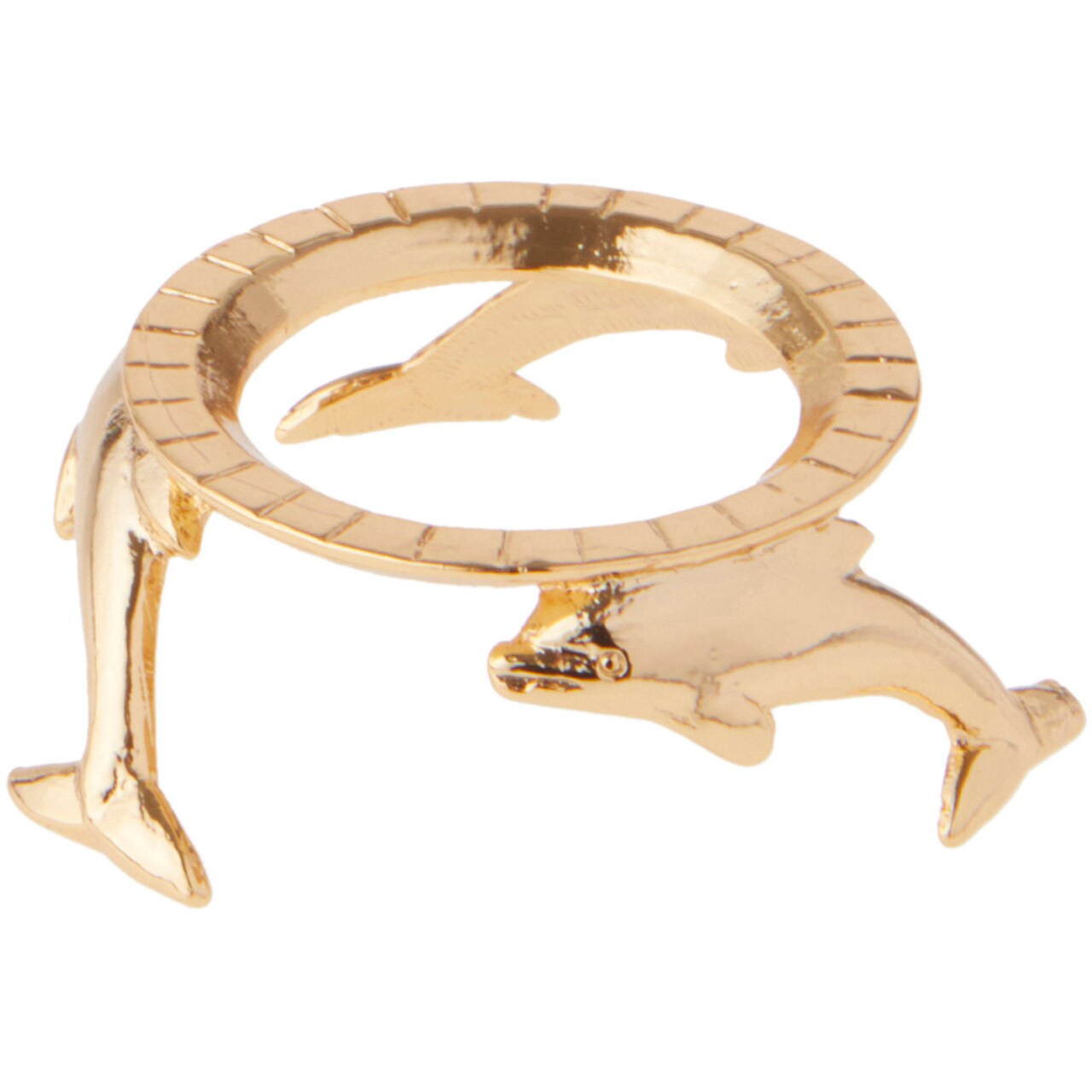 Bard's Gold-toned Egg Stand/Holder, Dolphins, 0.875" Diameter (Fits Hen Sized Eggs)